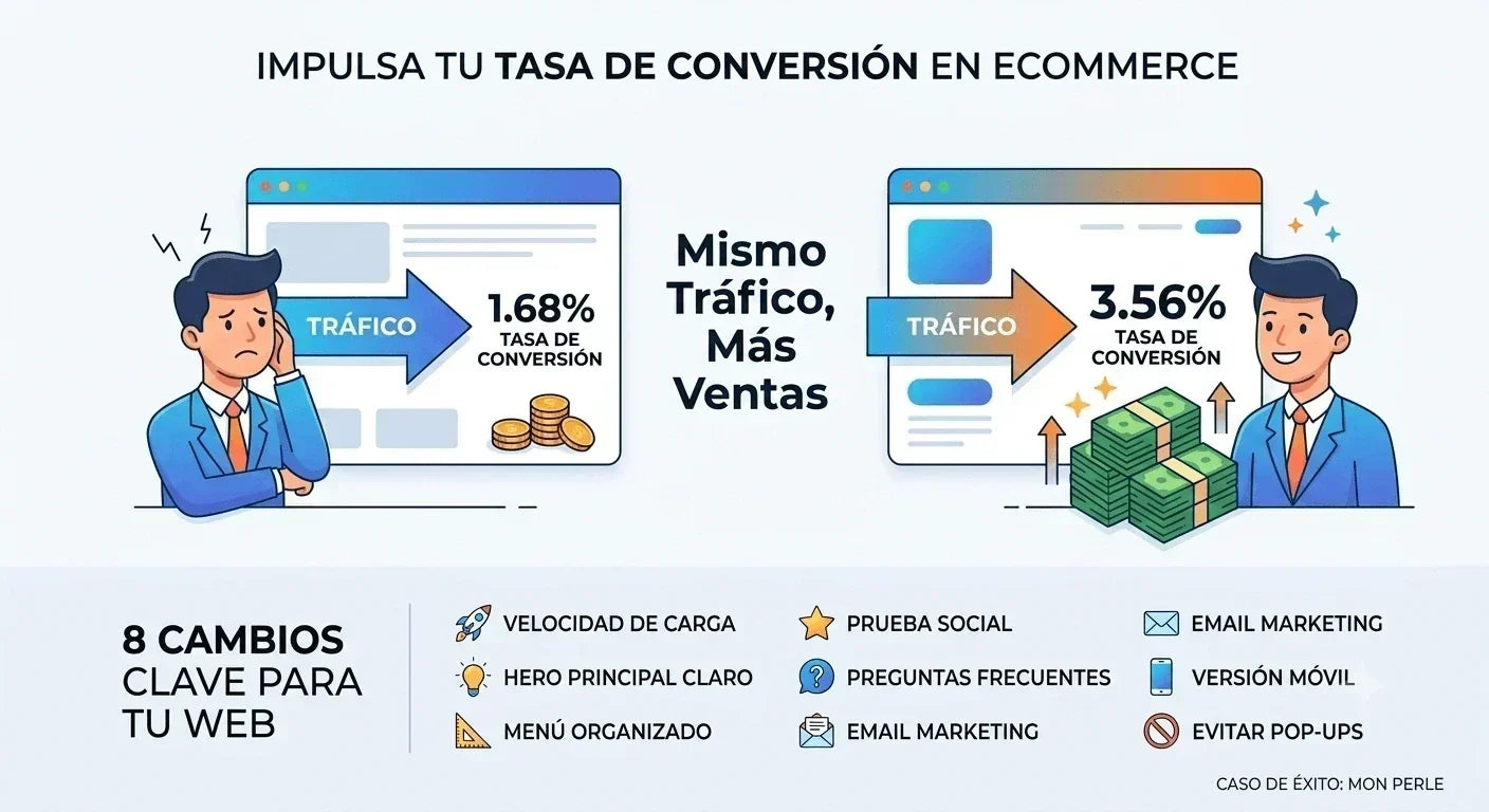 Cómo aumentar la tasa de conversión de tu ecommerce: 7 cambios que puedes aplicar esta semana